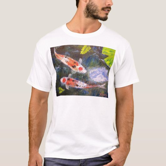 コイの魚のいる池 Tシャツ (正面)