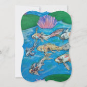 コイの魚のかわいい野生動物のベビーシャワーの招待状 招待状 (裏面)