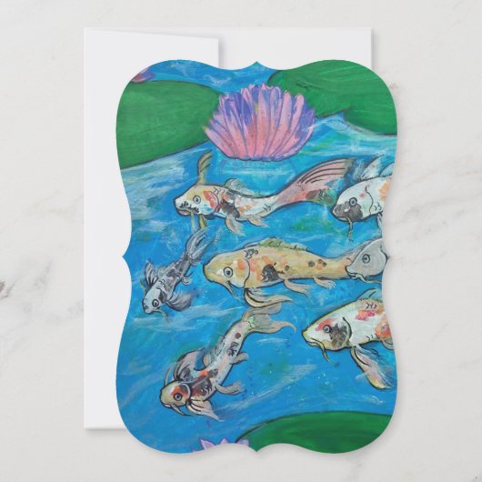 コイの魚のかわいい野生動物のベビーシャワーの招待状 招待状 (裏面)