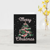 コイの魚のクリスマスツリー　コイの鯉のクリスマスツリー カード (黄色い花)