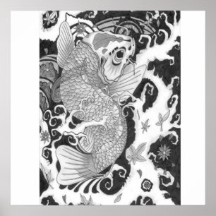コイの魚のプリント ポスター