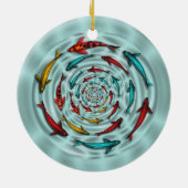 コイの魚の円のオーナメント セラミックオーナメント (裏面)