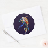 コイの魚の宇宙クールシール右 ラウンドシール (封筒)