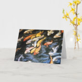 コイの魚の挨拶カード カード (黄色い花)