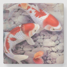 コイの魚の石のコースター ストーンコースター