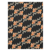 コイの魚の黒 テーブルクロス (正面)