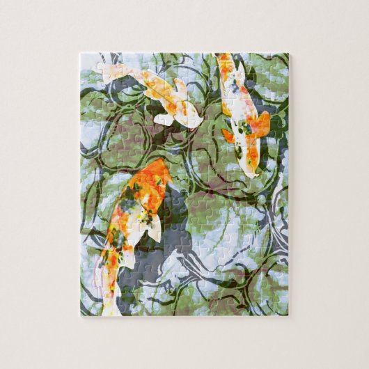 コイの魚8" x 10"錫が付いているパズル ジグソーパズル (縦)