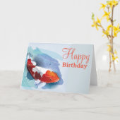 コイの魚 カード (黄色い花)