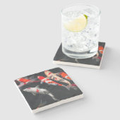 コイの魚 ストーンコースター (横)