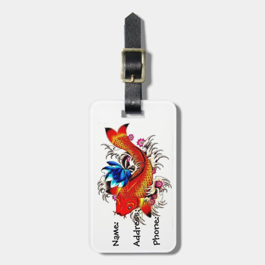 コイの魚 ラゲッジタグ (正面縦)