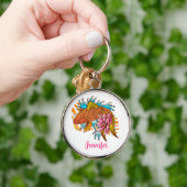 コイアジア金魚カラフルキーチェパーソナライズされたーン キーホルダー (手)