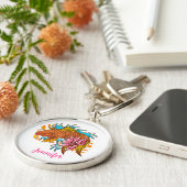 コイアジア金魚カラフルキーチェパーソナライズされたーン キーホルダー (側面)