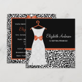 コイオレンジガウンレオパードプリントブライダルシャワー 招待状 (正面/裏面)