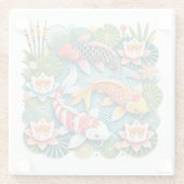 コイカラフルが池に泳ぐ ガラスコースター (裏面)