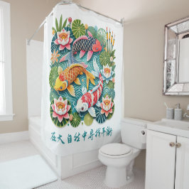 コイカラフルが池に泳ぐ シャワーカーテン
