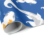 コイカラフルフィッシュオン深いブルー ラッピングペーパー (ロールコーナー)