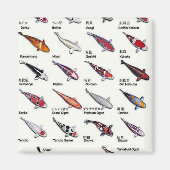 コイカラフル魚の品種錦鯉アジア美術 マグネット (正面)