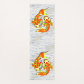 コイカープフィッシュオレンジグリーンon Water ヨガマット (正面)