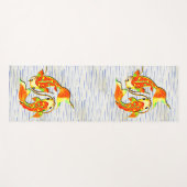 コイカープフィッシュオレンジグリーンon Water ヨガマット (正面(横))