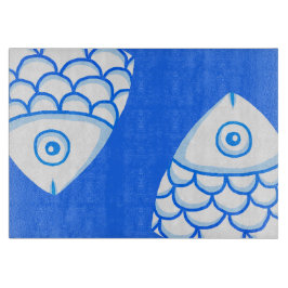 コイカープフィッシュブルー抽象芸術板 カッティングボード