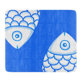 コイカープフィッシュブルー抽象芸術板 カッティングボード