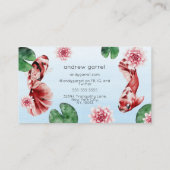 コイゴールドフィッシュ蓮日本の水彩 名刺 (裏面)