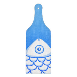 コイシンプルカープフィッシュブルーホワイト抽象芸術 カッティングボード