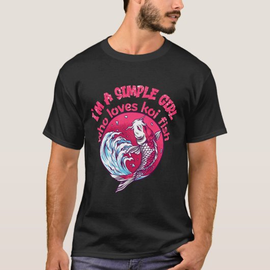 コイシンプル魚が大好きな女の子 Tシャツ (正面)
