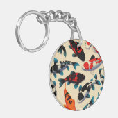 コイパターン円形アクリルキーチェーン キーホルダー (正面左)