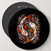 コイフィッシュさくらんぼ花 缶バッジ (正面&裏面)