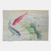 コイフィッシュとハス キッチンタオル (横)