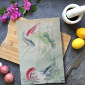 コイフィッシュとハス キッチンタオル