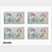 コイフィッシュとハス 長方形シール (シート)