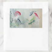 コイフィッシュとハス 長方形シール (バッグ)