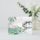 コイフィッシュを静かな池に中国 ポストカード (スタンド正面)