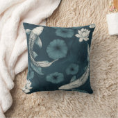 コイフィッシュアンドロータスガーデン装飾用クッション クッション (ブランケット)