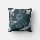 コイフィッシュアンドロータスガーデン装飾用クッション クッション (正面)