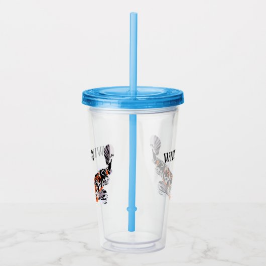 コイフィッシュイラストレーションオレンジアンドブルーパーソナライズされた アクリルタンブラー (右)