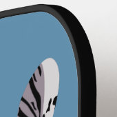 コイフィッシュイラストレーションオレンジアンドブルーパーソナライズされた ピックルボールラケット (左詳細)