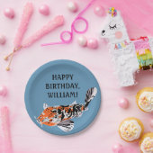 コイフィッシュイラストレーションオレンジブルーバースデーパーティー ペーパープレート (パーティー)