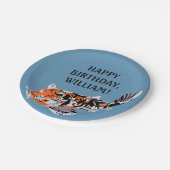コイフィッシュイラストレーションオレンジブルーバースデーパーティー ペーパープレート (アングル)