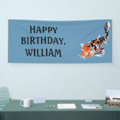 コイフィッシュイラストレーションオレンジブルーバースデーパーティー 横断幕 (トレードショー)