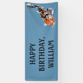 コイフィッシュイラストレーションオレンジブルーバースデーパーティー 横断幕 (縦)