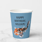 コイフィッシュイラストレーションオレンジブルーバースデーパーティー 紙コップ (裏面)