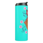 コイフィッシュオリエンタルフローラオレンジターコイズ エレガント タンブラー (回転左)