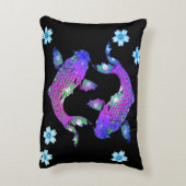 コイフィッシュオリエンタル陰陽ブラックパープルフローラ アクセントクッション (裏面(縦))