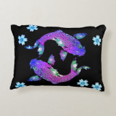 コイフィッシュオリエンタル陰陽ブラックパープルフローラ アクセントクッション (裏面)