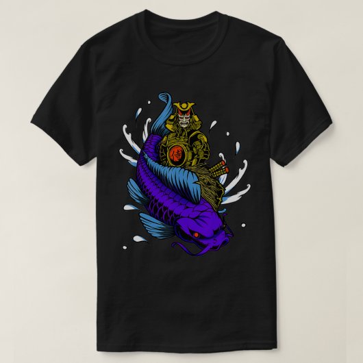 コイフィッシュサムライ日本のウォリアー Tシャツ (デザイン正面)