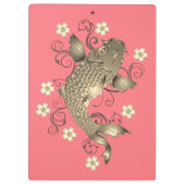 コイフィッシュピーチ及び金ゴールドオリエンタルフローラ エレガント クリップボード (裏面)