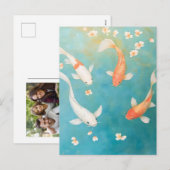 コイフィッシュペタル開花水彩 シーズンポストカード (正面/裏面)